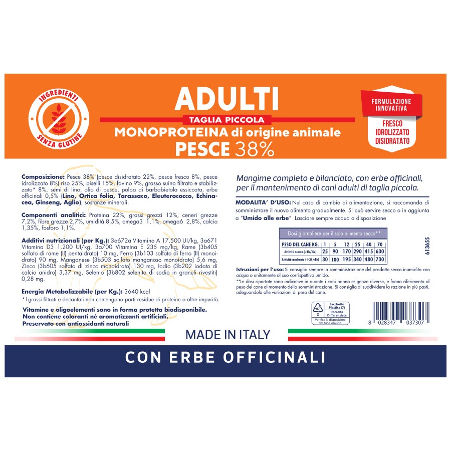 Vetline Secco Cane Mini Adult Pesce 3 Kg Vetline Secco Cane Mini Adult Pesce 3 Kg